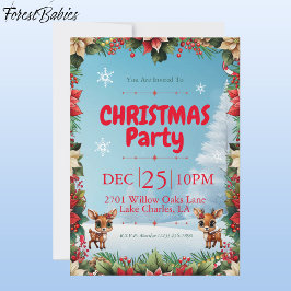 Baby Deer, Fawn, Doe, Rentier 🦌 🎄 Schnee Feiertagskarte