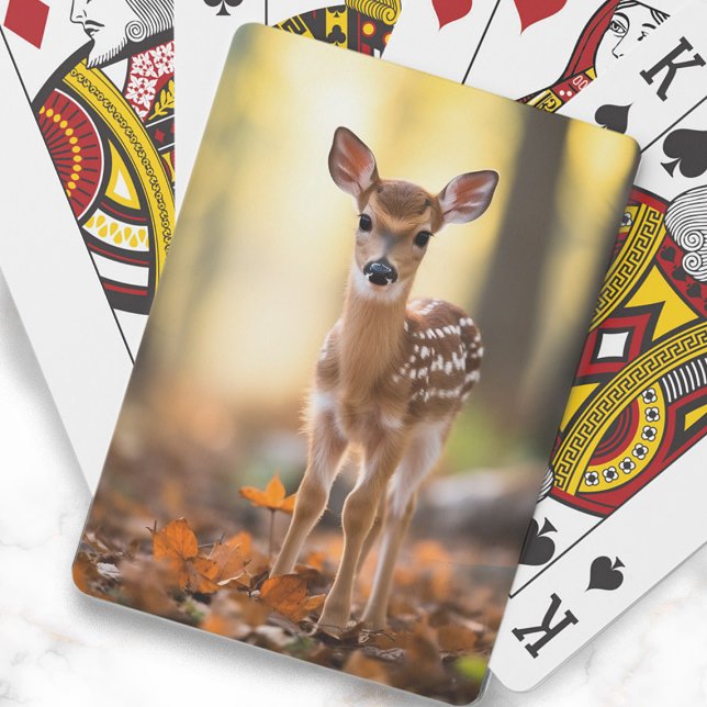 Baby Deer Fawn Forest Foto Spielkarten (Baby deer photo playing cards)