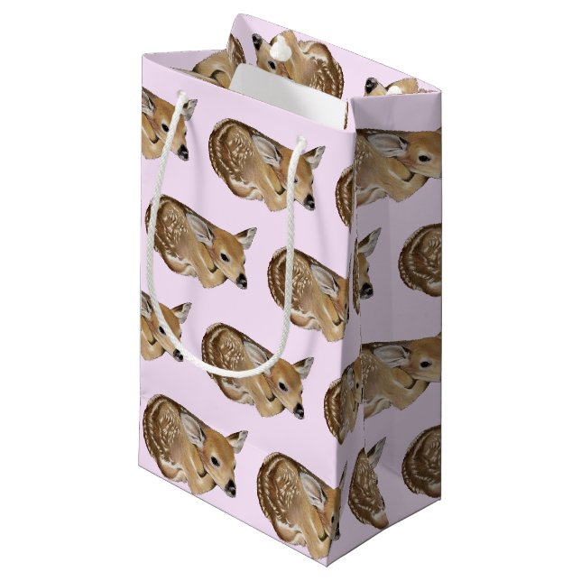 Baby Deer Fawn Kleine Geschenktüte (Vorderseite Schrägansicht)