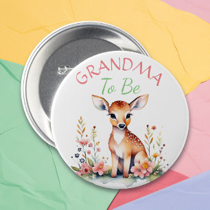 Baby Deer in Blume Oma to Be Baby Shooter Button
