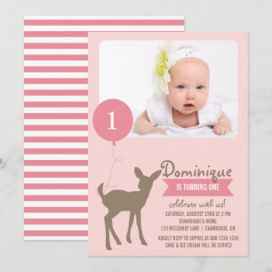 Baby Deer   Invitation d'Anniversaire de enfant de