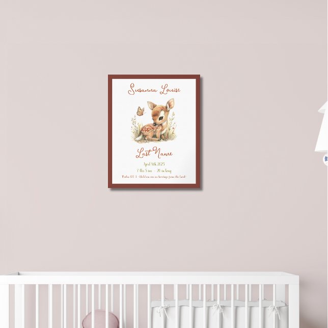 Baby Deer Personalisiert Baby Announctions Kinderz Poster (Von Creator hochgeladen)