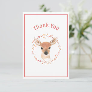Baby Deer Simple Carte de remerciements rustique