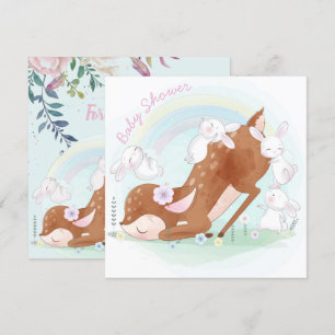 Baby Deer und Bunnies Einladung