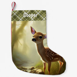 Baby Deer Wildlife Portrait Personalisiert Kleiner Weihnachtsstrumpf