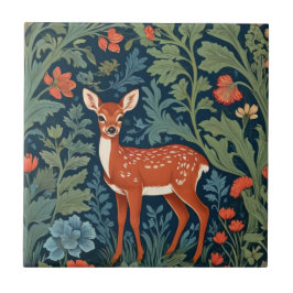 Baby Deer William Morris Stil Links Facing Fawn Fliese