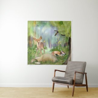 Baby Deer Woodland Friends Wandteppich