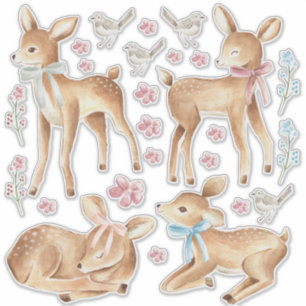 Baby Deh & Birds Bedroom Wall Set of Aufkleber