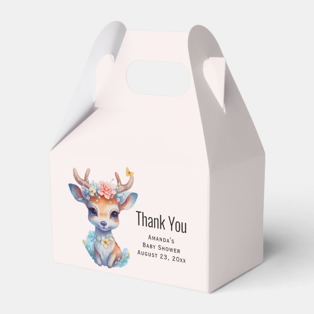 Baby Dei mit Antlers and Blume Babydusche Geschenkschachtel (Vorderseite)