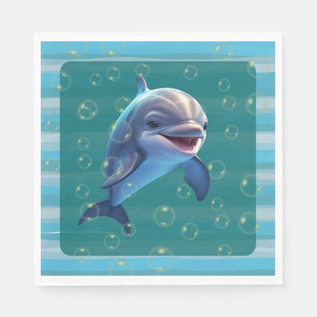 Baby-Delfin-Papier-Servietten Serviette (Vorderseite)
