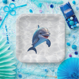 Baby-Delfin-Platte Pappteller