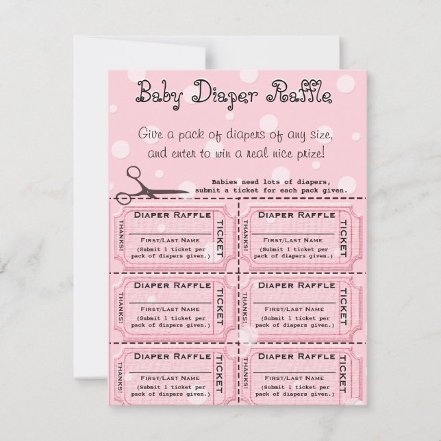 Baby Diaper Raffelkarte Karte (Vorderseite)