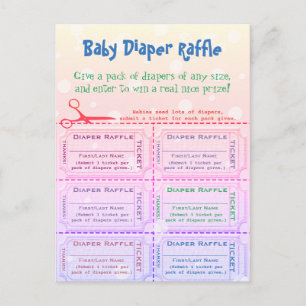 Baby Diaper Raffeln Karten Rainbow