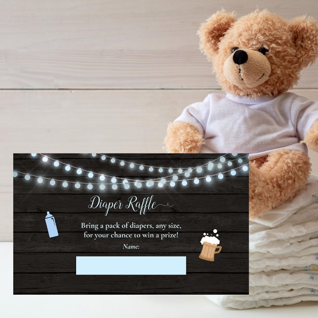 Baby Diaper Raffle Baby Brewing Blue Baby Dusche Begleitkarte (Von Creator hochgeladen)