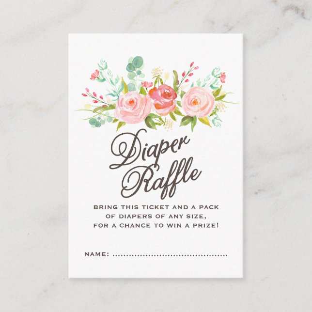 Baby Diaper Raffle Ticket Begleitkarte (Vorderseite)