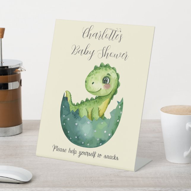 Baby Dino Baby Dusche Snack Schild (In SItu)