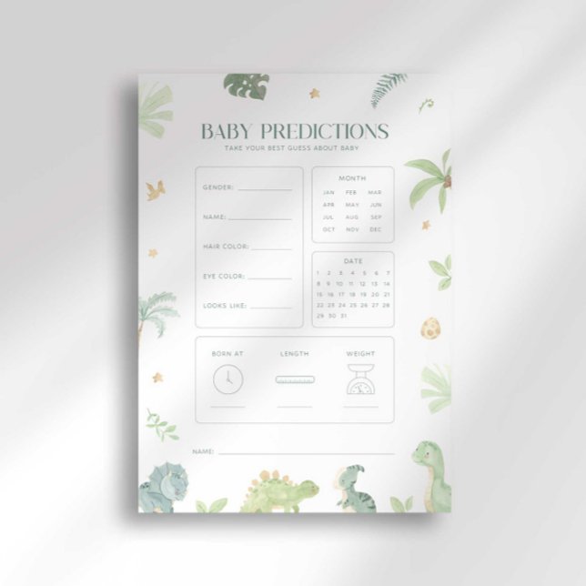 Baby Dino Baby Showroom Baby Predictive Game Einladung (Von Creator hochgeladen)
