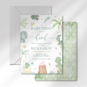 Baby Dino Babyparty-Einladung Einladung