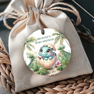 Baby Dino Duschgeschenk-Anhänger Süß Schlüpft bald Geschenkanhänger