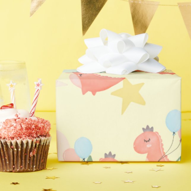 Baby Dino Geschenk Geschenkpapier (Geburtstagsparty)