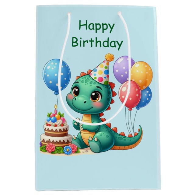 Baby Dino Gift Bag  Mittlere Geschenktüte (Vorderseite)