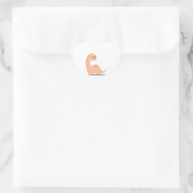Baby Dino Herz-Aufkleber (Tasche)