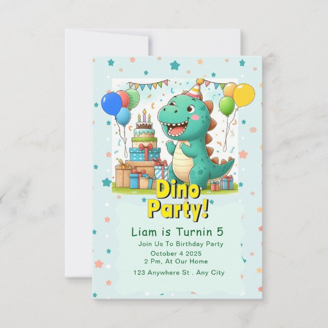 Baby Dino invitation Card! Einladung (Vorderseite)