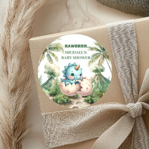 Baby Dino Jungen Dusche Aufkleber Schlüpfen bald