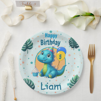 Baby Dino Paper Plates Pappteller