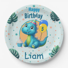 Baby Dino Paper Plates Pappteller