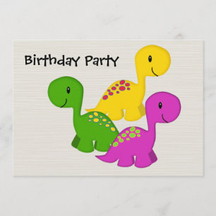 Baby Dino Triplets Einladung