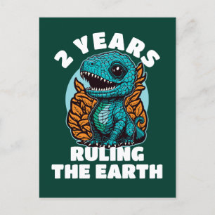 Baby Dinosaur 2 Jahre Geburtstag Postkarte