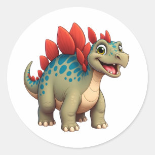 Baby-Dinosaur-Charakter für Kinder Runder Aufkleber