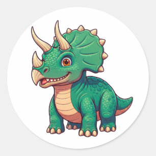 Baby-Dinosaur-Charakter für Kinder Runder Aufkleber