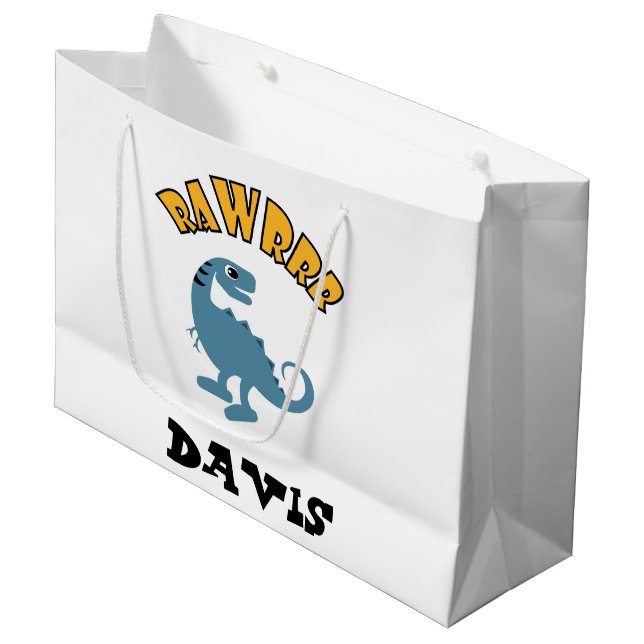 Baby Dinosaur Design - Geschenktasche - Groß Große Geschenktüte (Vorderseite Schrägansicht)