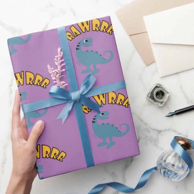 Baby Dinosaur Design - Matte Wrapping Paper Geschenkpapier (Schenken)