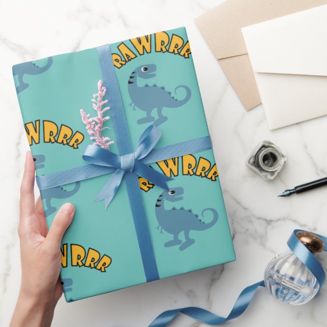 Baby Dinosaur Design - Matte Wrapping Paper Geschenkpapier (Schenken)
