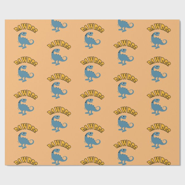Baby Dinosaur Design - Matte Wrapping Paper Geschenkpapier (Flach)
