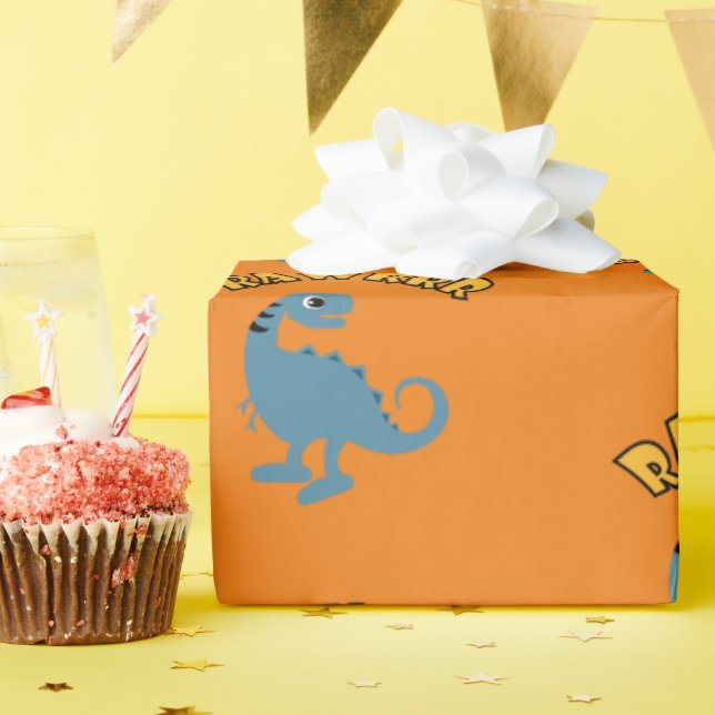 Baby Dinosaur Design - Matte Wrapping Paper Geschenkpapier (Geburtstagsparty)