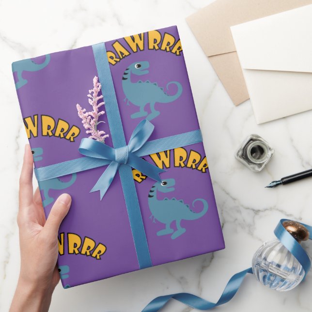 Baby Dinosaur Design - Matte Wrapping Paper Geschenkpapier (Schenken)