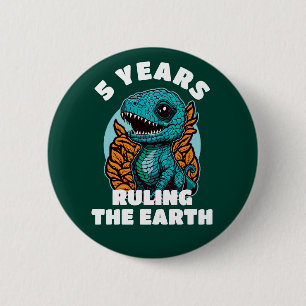 Baby Dinosaur Fünf Jahre alt Geburtstag Button