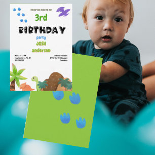 Baby Dinosaur Geburtstagsfeier Einladung