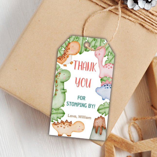 Baby Dinosaur GeburtstagsgeschenkTags Geschenkanhänger (Baby Dinosaur Birthday Gift Tags)
