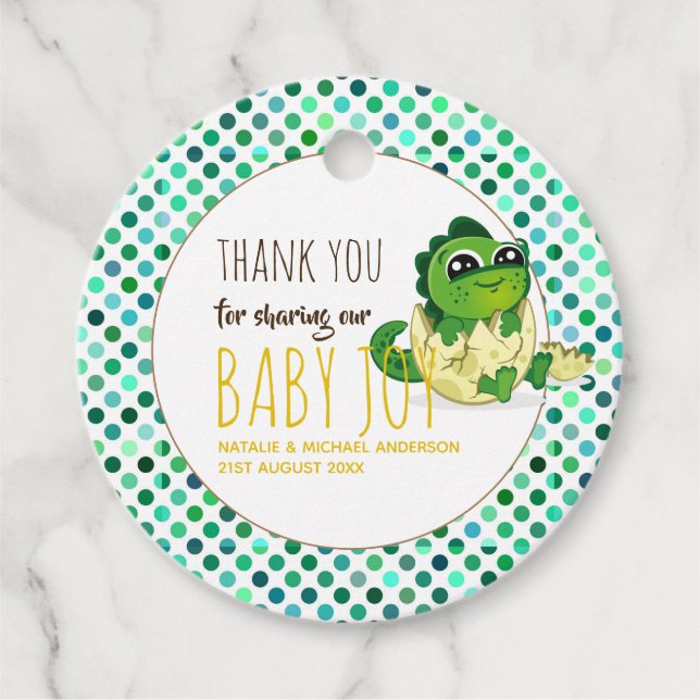Baby Dinosaur Geschenkanhänger (Vorderseite)
