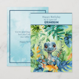 Baby Dinosaur Happy Birthday Special Grandson Karte