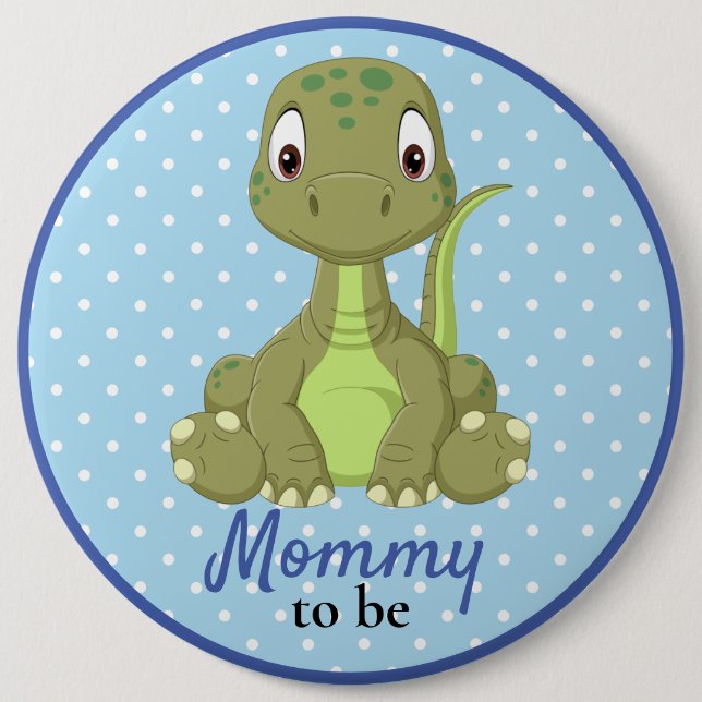 Baby Dinosaur Mommy T rex Baby Showknopf Button (Vorderseite)
