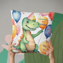 Baby Dinosaur Neutral Personalisierter Geburtstag Kissen