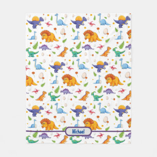Baby Dinosaur personalisieren Boy's Name Fleecedecke