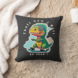 Baby Dinosaur Skaten   So Roll Kissen