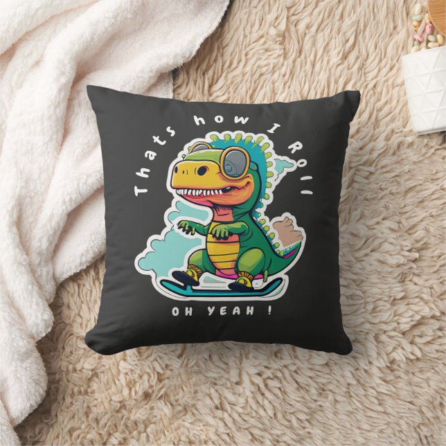 Baby Dinosaur Skaten | So Roll Kissen (Decke)